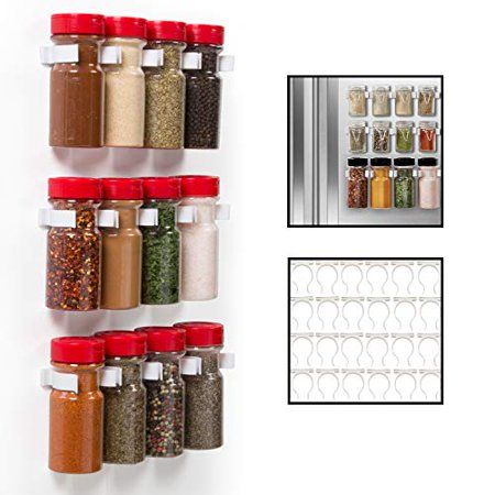 Magnetic Spice Jars, Organiser Cucina, Spice Jar Storage, Wall Mounted Spice Rack, Spice Holder, Kitchen Spice Racks, Magnetic Spice, Spice Rack Organiser, Spice Bottles