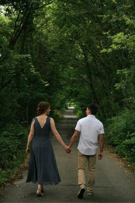 Couple walking down outdoor path Couple Walking Holding Hands, Night Photoshoot, Walking Poses, Diy Interior Design, Anniversary Couple, Outdoor Path, Couple Anniversary, Couple Walking, Couple Holding Hands