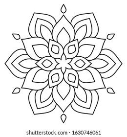 Easy Mandala Mandalas Flower Coloring Pattern Stock Illustration 1630746061 | Shutterstock Easy Mandala Patterns, Easy Mandala Drawing Simple, Mandela Art Easy, Small Mandala Art, Mandala Drawing Easy, Floral Drawing Design, Mandala Outline, Rangoli Drawing, Mandala Simple