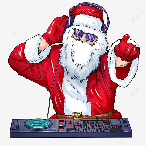 Dj Santa Claus, Dj Clipart, Rock Clipart, Punk Illustration, Dream Background, Music Clipart, Santa Claus Clipart, Santa Clipart, Santa Party