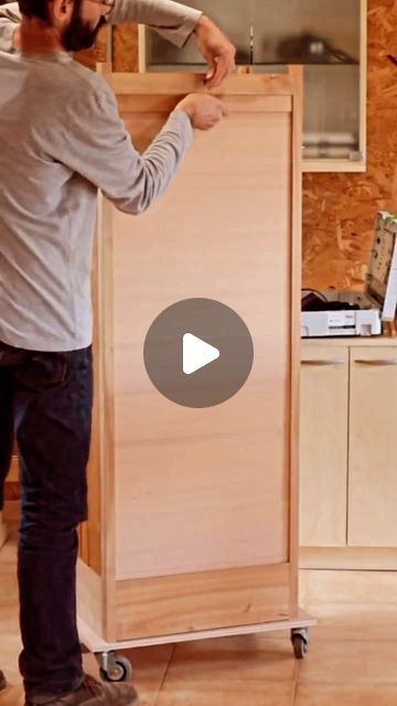 Eco Woodworks Guide on Instagram: "DIY the Collapsible Way! 🚪🔧 Dive into this video to learn how to create a wooden cabinet with a clever collapsible door. It’s a fantastic space-saving design, perfect for adding a unique touch to your home. This project is all about bringing innovative DIY woodworking to life!  Ready to embark on this space-efficient journey? Grab our FREE 440-page woodworking guide for detailed instructions. Click the link in our bio.  dm for credit or removal request (no copyright infringements intended)  #woodworking #diycabinet #collapsibledoor #spaceefficiency #homemade #furnituremaking #woodcraft #diyproject" Collapsible Door, Door For Small Space, Collapsible Furniture, Woodworking Guide, Wood Furniture Diy, Diy Cabinets, Wooden Cabinets, Diy Woodworking, Space Saving