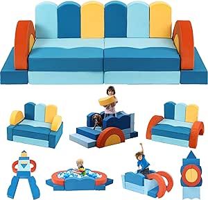 Kids Futon, Toddler Couch, Kids Couch, Play Couch, Playroom Bedroom, Modular Couch, Play Furniture, Toddler Rooms, Couch Set