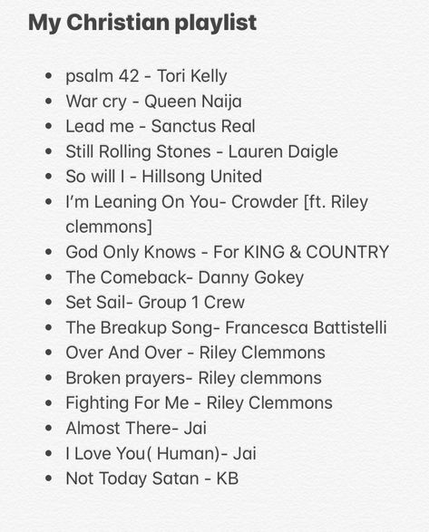 Christian Rap Songs List, Good Gospel Songs, Names For Christian Playlists, Christian Playlist Names Ideas, Christian Playlist Names, Songs To Add To Your Playlist, Christian Music Songs, Christian Bucket List, Christian Playlist