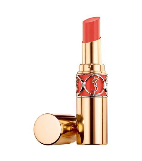 The 17 Best Coral Lipsticks of 2021 | Who What Wear UK Yves Saint Laurent Lipstick, Ysl Rouge Volupte Shine, Coral Lipstick, Luxury Lipstick, Shine Lipstick, Hydrating Lipstick, Soften Lips, Ysl Beauty, Lip Colour