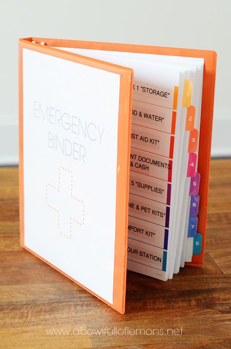 Emergency Preparedness - Week 4 "Emergency Binder & Cash Stash" | A Bowl Full of Lemons Emergency Binder Free Printables, Mom Binder, Document Organization, Family Emergency Binder, Emergency Numbers, Emergency Binder, Emergency Prepardness, Family Binder, Household Binder