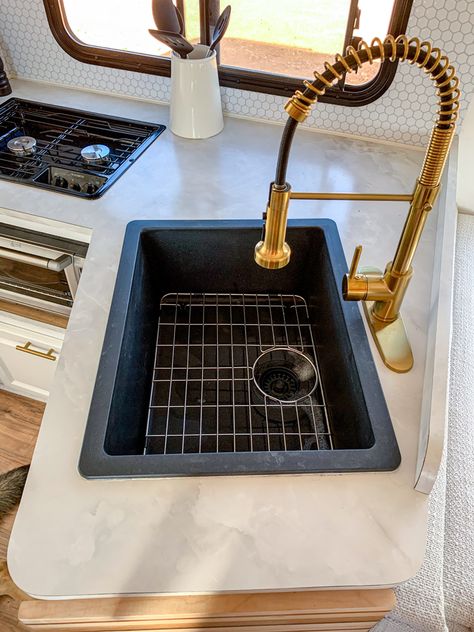 Rv Kitchen Sink Remodel, Rv Sink Replacement, Van Rv Conversion, Rv Kitchen Remodel, Trailer Inspiration, Kitchen Sink Remodel, Rv Conversion, Rv Sink, Motorhome Remodel