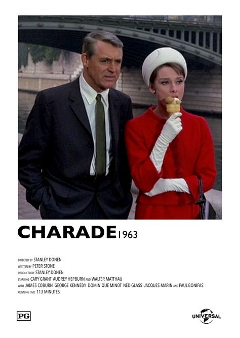 Charade Movie Poster, Charade Movie, Charade 1963, Audrey Hepburn Movies, Romcom Movies, Greatest Movies, Posters Movie, Posters Minimalist, Iconic Movie Posters