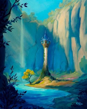 Disney Films Art Collection – Rob Kaz Art Disney Landscape, Tower Painting, Disney Fine Art, Disney Artists, Environment Art, Disney Artwork, Sunflower Painting, Artistic Inspiration, Oil Painters