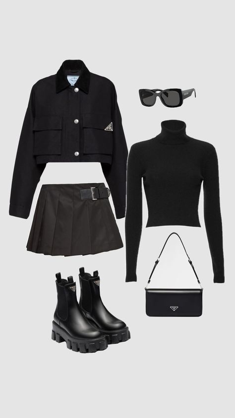 #prada #fashion #fashioninspo #ootd #feminine #black Prada Outfits, Prada Aesthetic, Business Core, Prada Fashion, Handsome Anime, Outfits Aesthetic, Aesthetic Clothes, Prada, Outfit Inspirations