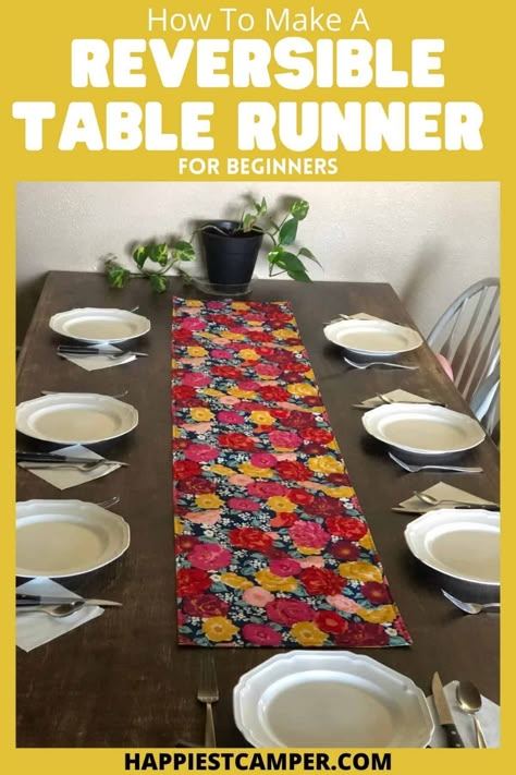 Waterproof Table Runner, Table Squares Cloth, 3 Fabric Table Runner Pattern, How To Make A Table Runners Diy, Make Table Runner, Easy Table Runners Patterns Free, Simple Table Runner Patterns, Runners For Tables Ideas, Table Runner Sewing Patterns Free