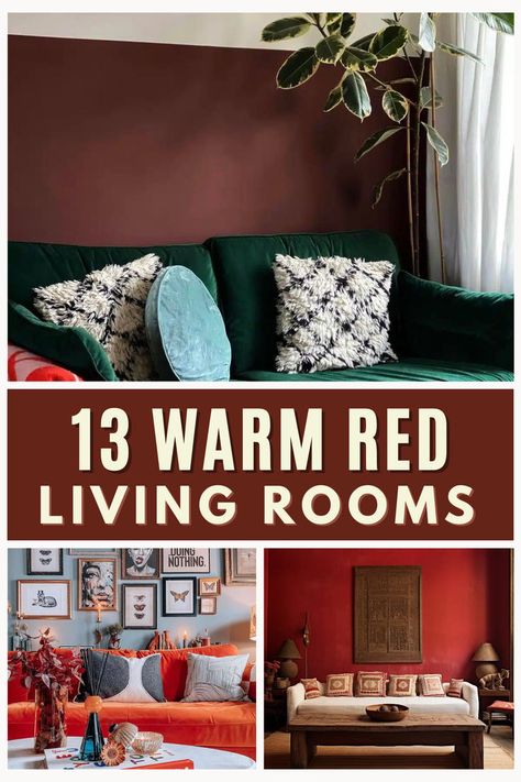 Red is one of the hottest trends for 2024, as we lean towards these warmer, richer colours. It’s warm, cosy and choosing the right hue will change how the space feels, and how you feel within it. Take inspiration from these 13 gorgeous red living room ideas that might just change your opinion on this fiery colour. Cranberry Walls Living Room, Dark Red Accent Wall Living Room, Lick Red Living Room, Red Wall Room Ideas, Bold Colours Living Room, Red Feature Wall Living Room, Red And Green Living Room Ideas, Dark Red Living Room Walls, Deep Red Accent Wall