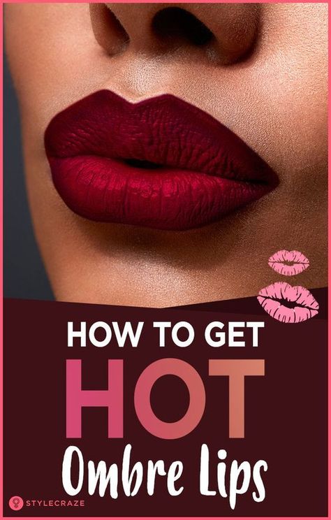 How To Do Lipstick Step By Step, Red Ombré Lip, Ombre Lipstick Tutorial, Ombre Lip Makeup, Lipstick Lighter, Red Ombre Lips, Ombre Lips Tutorial, Ombré Lip, Ombré Lips