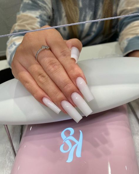 Soft White Nails Acrylic Square, Nail Inspo Long Square, Milky White Gel Nails, Long White Acrylic Nails, Nut White Nails, Acrylic Nails Ideas, Milky Nails, White Acrylic Nails, Classy Acrylic Nails