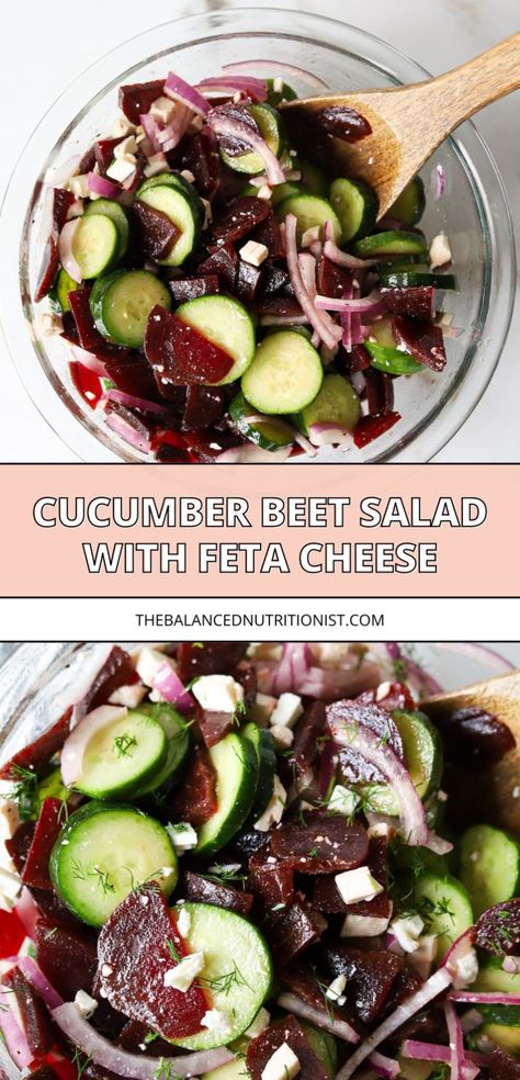 Try this beet cucumber salad with feta and red onion. This recipe features roasted beet root for a delicious twist. Perfect for a refreshing salad with beets, this cucumber beetroot salad will become your new favorite. Enjoy the delightful flavors of beet salad with cucumber! Beets For Dinner, Fresh Beet Salad Recipes, Feta And Beet Salad, Recipes For Beets Healthy, Fresh Beet Recipes Healthy, Healthy Beet Salad, Beet And Broccoli Salad, Roasted Beetroot Salad, Recipes With Canned Beets