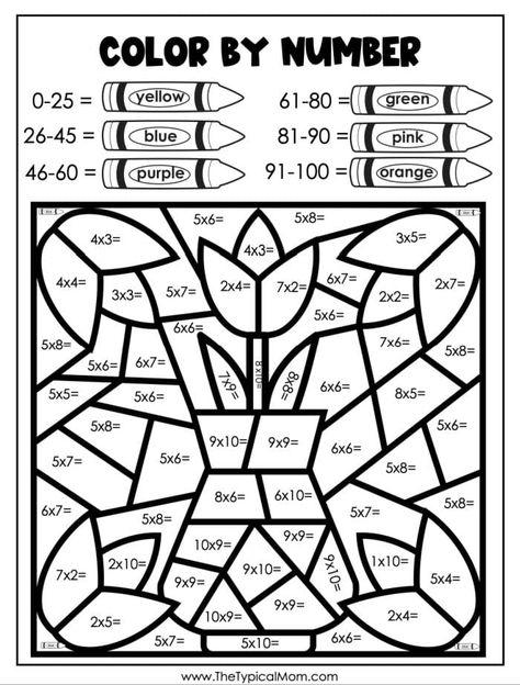 If it's Spring you may be looking for free color by number flowers sheets. We have a few of them with addition and multiplication problems. #colorbynumber #flowerprintables Multiplication Color By Number Free Worksheets, Colour By Multiplication, Multiplication Colouring Sheets, Color By Multiplication Worksheet, Math Coloring Page, Spring Math Activities 3rd Grade, Color By Multiplication Free, Math Coloring Pages Free Printable, Easter Color By Number Free Printables