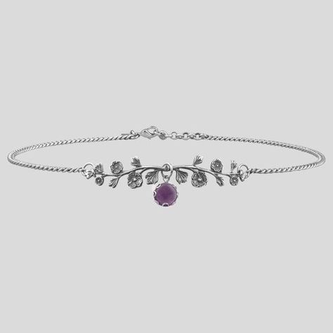 DARK BLOOM. Amethyst Choker Choker Designs, Choker Chain, Dope Jewelry, Pierced Jewelry, Funky Jewelry, Jewelry Lookbook, Wild Rose, Jewelry Choker, Cool Necklaces