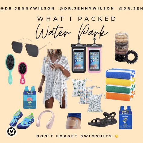 What I packed to the water park. #waterpark #amazon #checklist #summerpacking #summervacation #whatipacked #poolday #beachtrip Outfit Ideas For Water Park, Waterpark Outfit Ideas For Moms, What To Take To A Water Park, Waterpark Checklist, What To Bring To Water Park, Amusement Park Checklist, Water Park Outfit Ideas Summer, Indoor Waterpark Outfit For Moms, Indoor Water Park Outfit For Moms