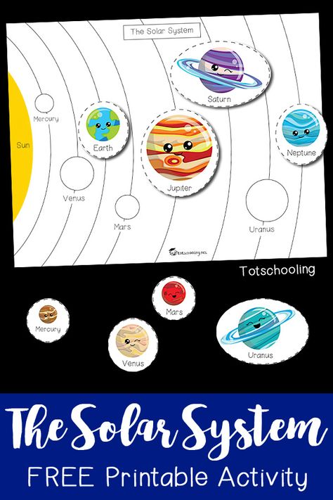 FREE printable space activity for preschoolers to learn about planets and the solar system. Make learning fun with this science activity perfect for a space theme! Sistem Suria, Space Activities For Preschoolers, Planets Preschool, Space Activity, About Planets, Planets Activities, Solar System Projects For Kids, Solar System Unit, Solar System Worksheets