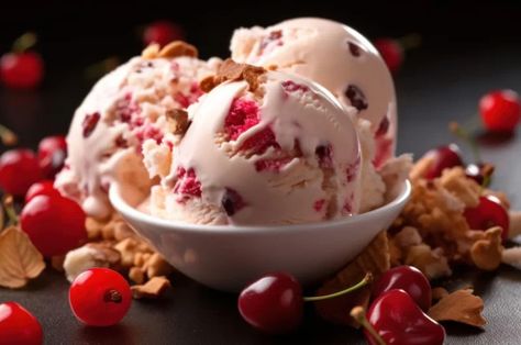 Ninja Creami Cherry Vanilla Ice Cream [Low Calorie] Ninja Ice Cream, Lime Ice Cream Recipe, Ginger Sorbet, Blueberry Sorbet, Mango Ice Cream Recipe, Low Calorie Ice Cream, Frozen Pudding, Pudding Ice Cream, Vanilla Ice Cream Recipe