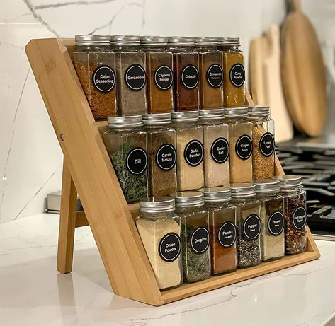 Revolving Spice Rack, Hanging Spice Rack, Spice Rack Organization, Kitchen Organiser, Cabinet Spice Rack, Spice Organizers, Spice Organization Drawer, Wood Spice Rack, Wooden Spice Rack