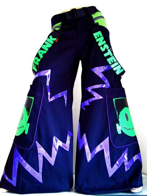 Cyberpop Aesthetic Outfit, Phat Pants Rave, Space Outfit Men, Arcadecore Outfits, Aliencore Outfit, Frankenstein Oc, Cyberpunk Clothes Design, Rave Aesthetic Outfit, Neon Clothes