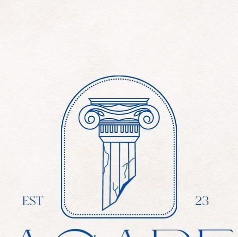 Greek Cards Design, Greek Mythology Logo Design, Greek Stamp Tattoo, Greek Logo Design Inspiration, Greek Design Graphic, Greek Temple Tattoo, Greek Pillar Tattoo, Greek Mythology Logo, Greek Logo Design