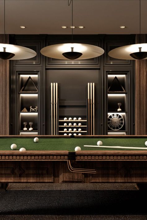 Modern Interior Design by SPACES/ARCHITECTS Modern Billiard Room, Snooker Room Ideas, Billiard Room Design, Billiards Room Decor, Snooker Room, Pool Table Room, Home Game Room, Snooker Table, Home Cinema Room