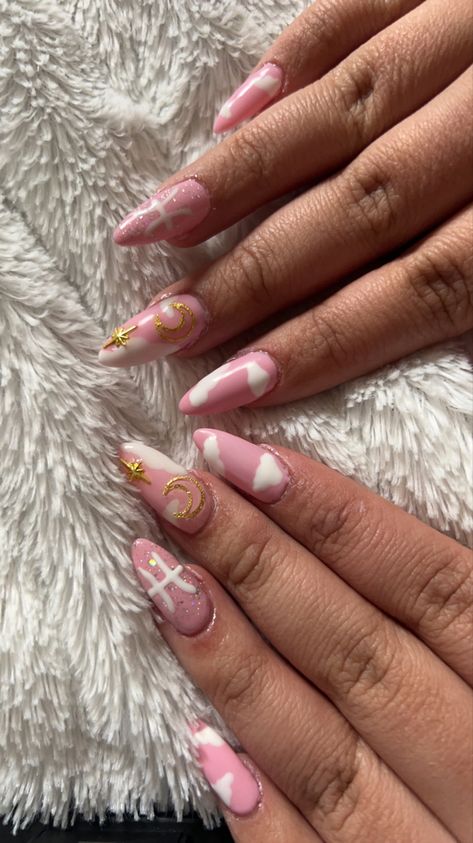 #gelnails #gelpolish #pisces #piscesnails #nails #gelx #pinknails #nailideas #nailinspiration #nailswithmoonandstars #sailormoon #sailormoonnails #nailswithclouds #cloudnails Pisces Nails, Sailor Moon Nails, Pink Nails, Nails Inspiration, Gel Polish, Sailor Moon, Gel Nails, Nails