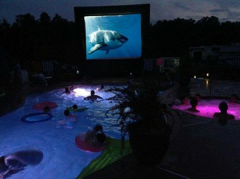 Dive In Movie, Pool Floaties, 13th Birthday Parties, Drive In Movie, Pool Light, Outdoor Movie, Pool Maintenance, Summer Plans, Movie Party