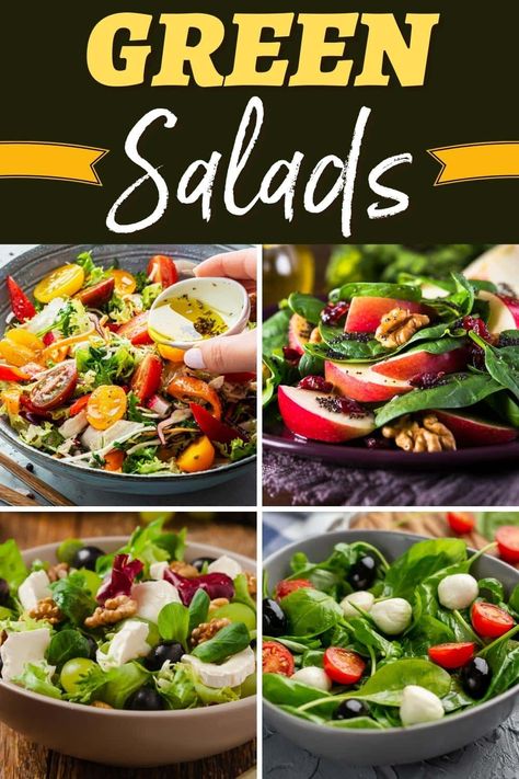 Fancy Green Salad Recipes, Traditional Salad Recipes, Mix Green Salad Recipes, Green Leafy Salads, Summer Green Salad Recipes, Mixed Green Salad Recipes, Leafy Green Salad Recipes, Easy Green Salad Recipes, Chickpea Spinach Curry