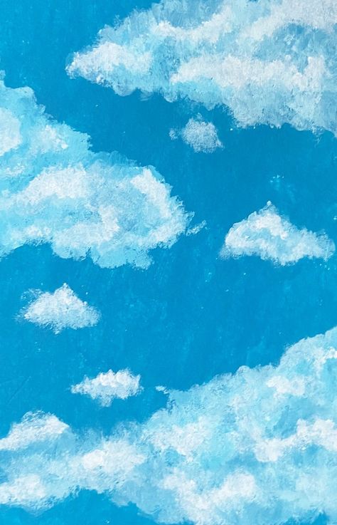 "Cool baby blue" is a gouache painting of white clouds in a blue sky. Inspired by the song "Baby blue" by Luke Hemmings. This is a the perfect gift for a friend or mom and dad, or decoration for your home. Art prints and beautiful stationary available on pin link !! Cloud Sky Drawing, Paint Sky Clouds, Sky Painting With Clouds, Simple Cloud Painting, Blue Sky Painting Easy, Blue Sky Clouds Painting, Blue Clouds Painting, Sky Background Painting, Blue Painting Aesthetic