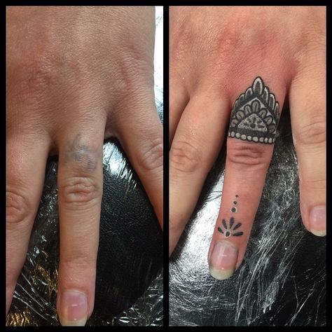 Cover Up Finger Tattoos, Bridal Tattoo, Wedding Ring Finger Tattoos, Tattoo Makeup Coverup, Ring Finger Tattoo, Tattoo Cover Up Ideas, Cover Up Ideas, Ring Tattoo Designs, Wedding Ring Tattoo