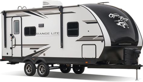 2021 Range Lite Travel Trailers Floorplans | Highland Ridge RV Light Travel Trailers, Ultra Lite Travel Trailers, Lightweight Travel Trailers, Lite Travel Trailers, Pvc Roofing, Rv Travel Trailers, Small Rv, Rv Organization, Open Range