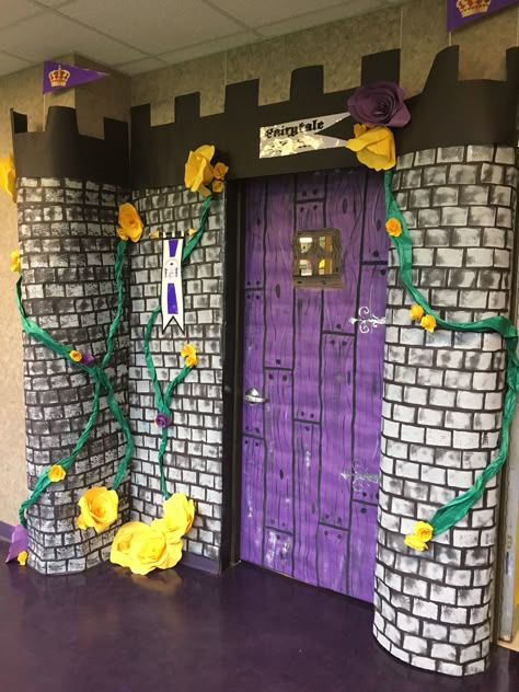 Pretty Fairytale Door Decorations Classroom, Castle Door Decorations Classroom, Kingdom Theme Decorations, Castle Decorations For Classroom, Castle Classroom Door, Diy Medieval Decor, Medieval Decorations Diy, Keepers Of The Kingdom Vbs Decorations, Kingdom Vbs Decorations