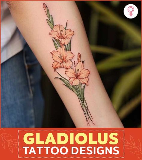 Sunflower Gladiolus Tattoo, Daisy And Gladiolus Tattoo, Gladiolus Spine Tattoo, August Birth Flower Tattoo Gladiolus, Gladiolus Tattoo Color, Poppy And Gladiolus Tattoo, August Birth Flower Tattoo Gladioli, Gladiolus Tattoo Simple, Gladiolus Tattoo Design