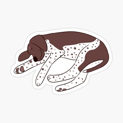 Get my art printed on awesome products. Support me at Redbubble #RBandME: https://www.redbubble.com/i/sticker/Cute-sleeping-german-shorthaired-pointer-dog-illustration-by-Yaragold/151757761.EJUG5?asc=u German Shorthair Pointer, Shorthair Pointer, English Pointer, German Shorthaired Pointer Dog, German Wirehaired Pointer, German Shorthair, Shorthaired Pointer, Pointer Dog, Different Dogs