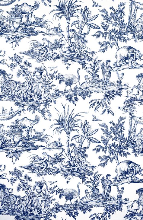 Images Victoriennes, Toile Wallpaper, Anna French, Toile Pattern, Blue Toile, Navy Wallpaper, Toile Fabric, Tableau Design, Luxury Wallpaper