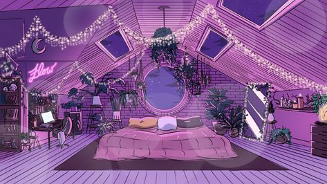 ArtStation - Vaporwave Aesthetic Background, Elizabeth Ortego Vaporwave Bedroom, Vaporwave Room, Anime Places, Bedroom Drawing, Fantasy Rooms, Isometric Art, Vaporwave Aesthetic, Anime Room, Aesthetic Background