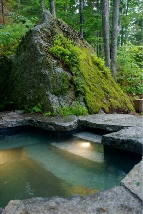 47 Irresistible hot tub spa designs for your backyard and this is what my hot tub would look like Kolam Koi, Natural Swimming Pools, Natural Swimming Pool, Dream Pools, Spa Design, Pool Light, Small Pool, Natural Pool, Rock Pools