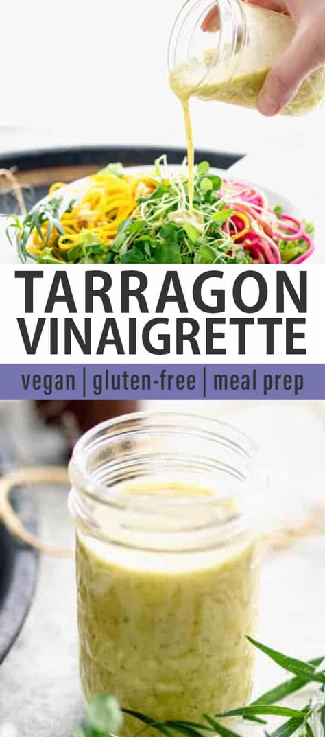 Recipes Using Tarragon, Best Homemade Salad, Tarragon Vinaigrette, Tarragon Recipes, Vinegar Salad, Tarragon Vinegar, Gluten Free Meal Prep, Vinegar Salad Dressing, Paleo Sauces