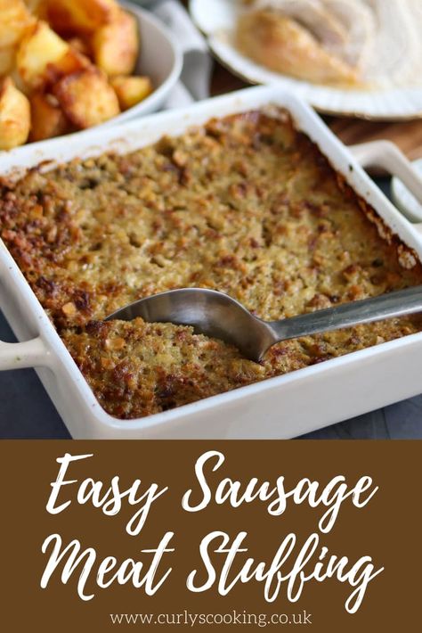 Easy Sausage Meat Stuffing is the perfect side dish to any roast dinner. It is incredibly simple to make and will take your roast dinner to the next level. Sausage Meat Stuffing, Corned Beef Pie, Boxed Stuffing, Sausage Dressing, Meat Stuffing, Christmas Stuffing, Beef Pie, Home Made Sausage, Sausage Meat