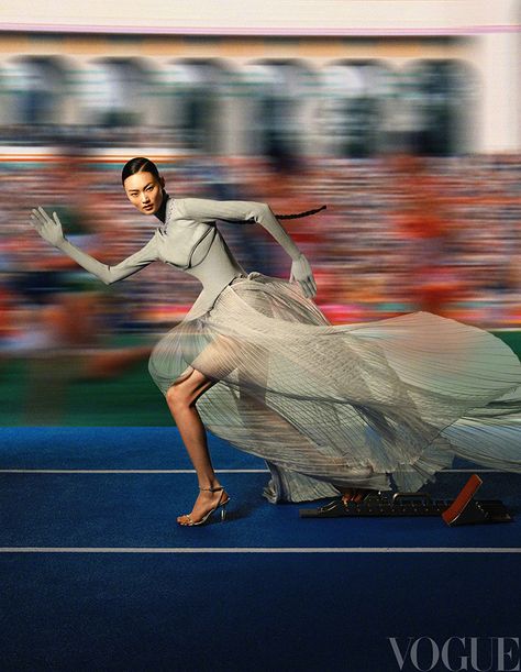 He Cong is the Cover Star of Vogue China September 2023 Issue Nike Editorial, Sport Art Direction, He Cong, Leslie Zhang, Sports Fashion Photography, Sport Editorial, Sport Fashion Photography, Sports Fashion Editorial, Vogue Editorial