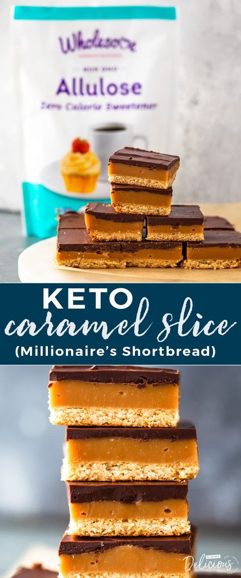 Keto Caramel Recipes, Keto Slices Recipes, Keto Caramel Slice, Keto Millionaire Bars, Keto Slice Recipes, Keto Caramel Cake, Millionaires Shortbread, Keto Caramel, Millionaire's Shortbread