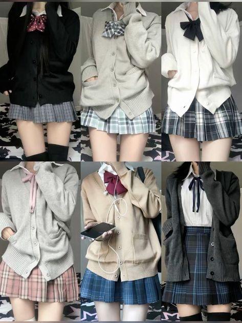 School Sweater Uniform, Cute Anime Uniform, Clothes Japanese Style, School Outfit Japanese, Japan Highschool Uniform, School Uniforms Japanese, Kawaii School Outfit Ideas, Japanese Uniform Outfit, School Outfits Aesthetic Uniform