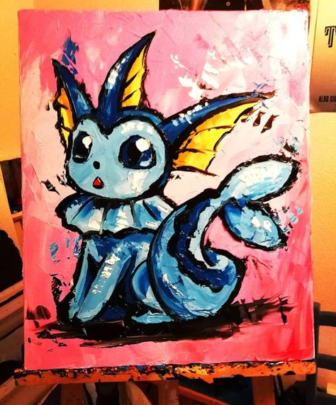 Pokemon Oil Painting, Pokemon Acrylic Painting, Pokemon Canvas Painting, Pokémon Painting, Sick Artwork, Nature Paintings Acrylic, Pastels Art, Drawing Refrences, Pokemon Painting