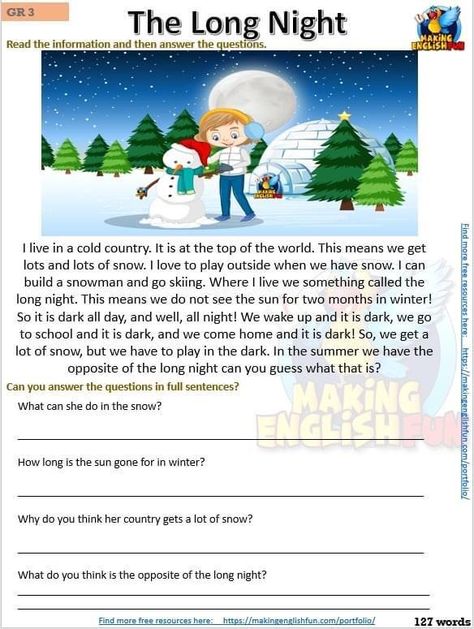 Passage Comprehension, Reading Comprehension Texts, Writing Comprehension, 2nd Grade Reading Comprehension, First Grade Reading Comprehension, Reading Comprehension For Kids, English Grammar For Kids, English Stories For Kids, Reading Comprehension Lessons