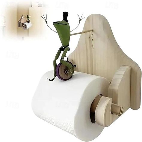 Frog Toilet Paper Holder, Toilet Paper Holder Wall Mount, Bathroom Routine, Happy Frog, Riding Bicycle, Bathroom Gadgets, Cheap Bathrooms, Unicycle, Roll Paper