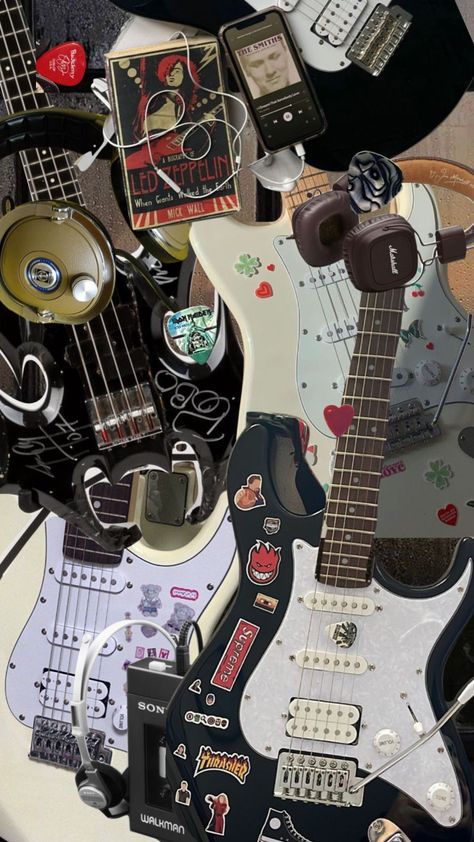 #grunge #guitar #collage #visualcomposition #currentaesthetic #aesthetic #moodboard #dark #music #myfirstshuffle #vibes Guitar Collage, Grunge Guitar, Dark Music, Aesthetic Moodboard, Room Posters, Electric Guitar, Music Instruments, Guitar, Collage