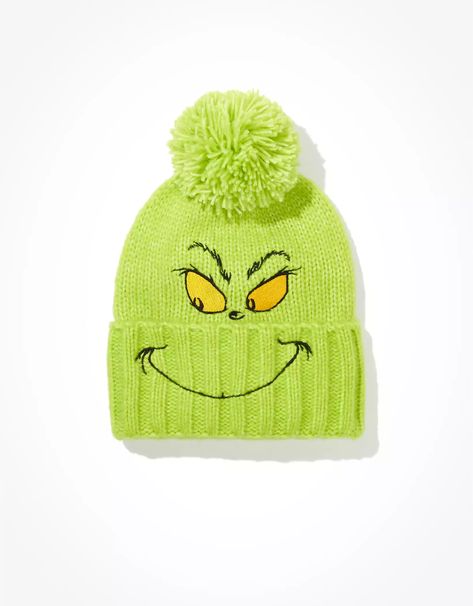 AE Grinch Beanie Grinch Beanie, Grinch Design, Beanie Hats For Women, Women's Beanie, Winter Hats For Women, Pom Pom Hat, Mens Outfitters, Beanie Hats, Grinch