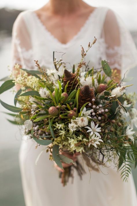 Bush Wedding Australian, Australian Bouquet, Native Flower Bouquet, Native Wedding, Bohemian Bouquet, Bush Wedding, Australian Natives, Australian Wildflowers, Flannel Flower